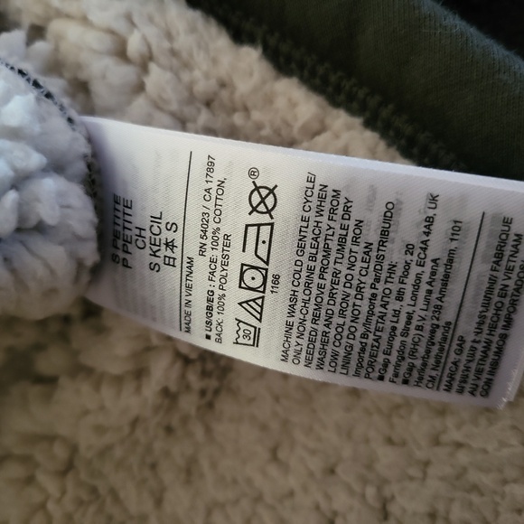 Gap fleece lined olive green cropped jacket - Picture 8 of 8